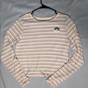 Rainbow Long Sleeve Crop Top